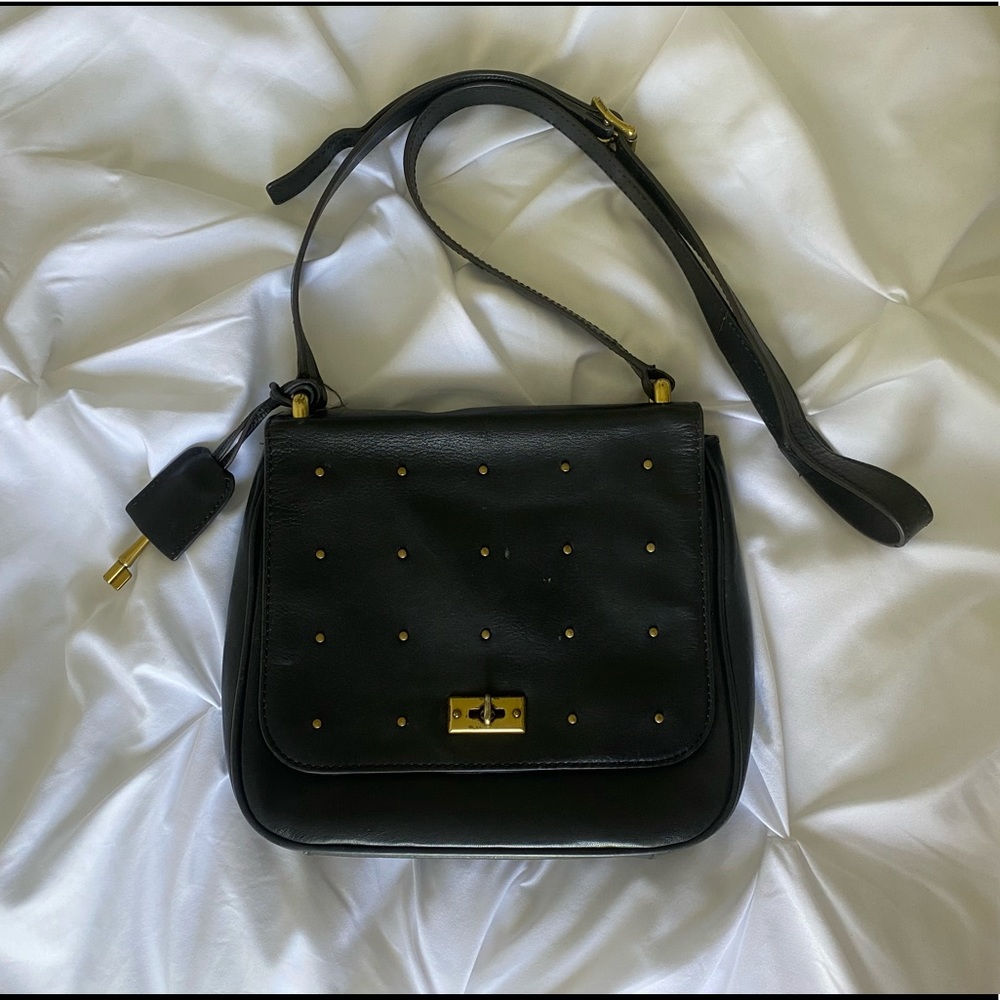 Fossil black crossbody purse. Genuine leather